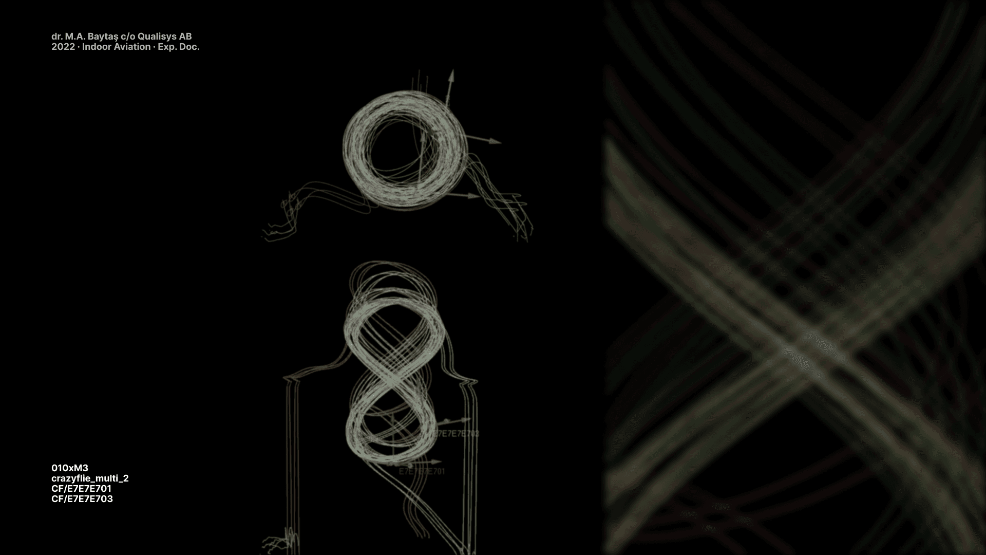 Experimental two-drone geometric formation trajectory (motion capture recording)